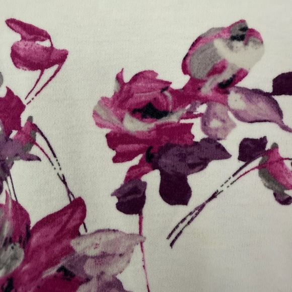 Croft & Barrow Purple and Gray Floral Long Sleeve Top - Picture 3 of 5